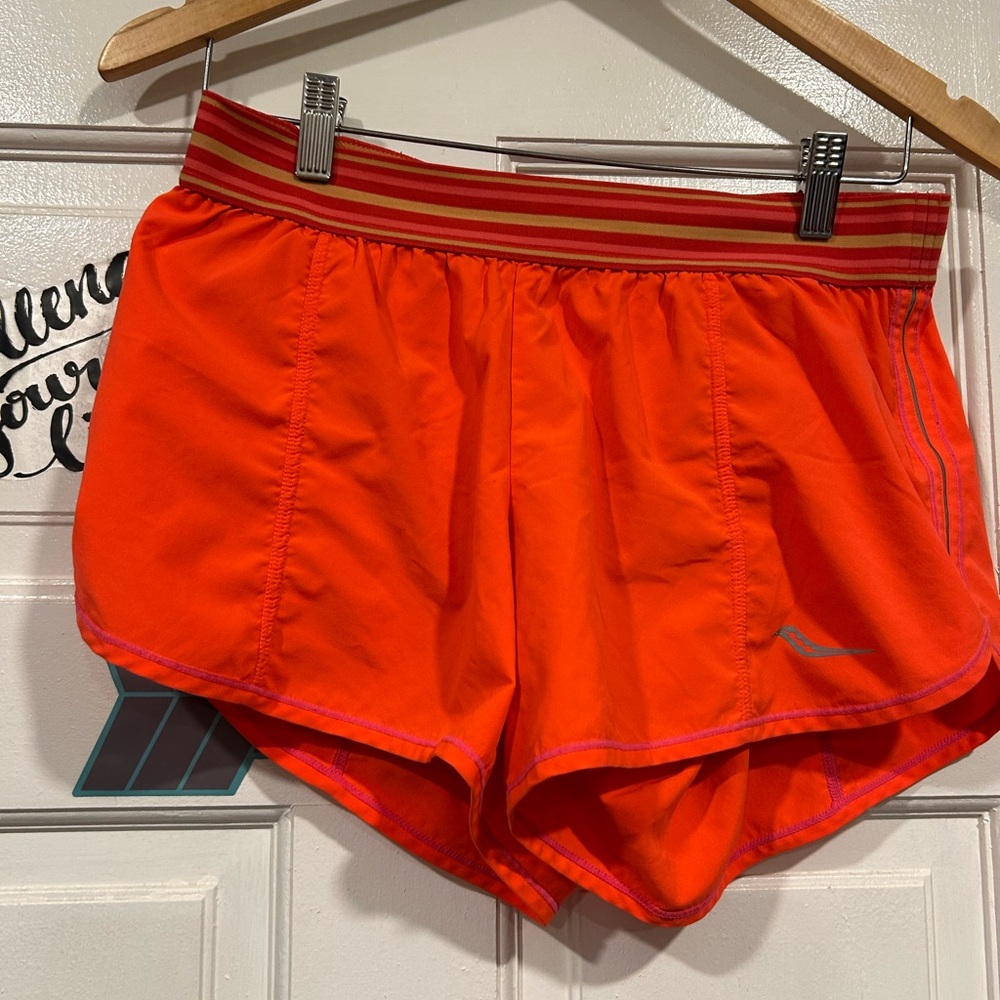 Saucony Women's Bright Orange Athletic Shorts